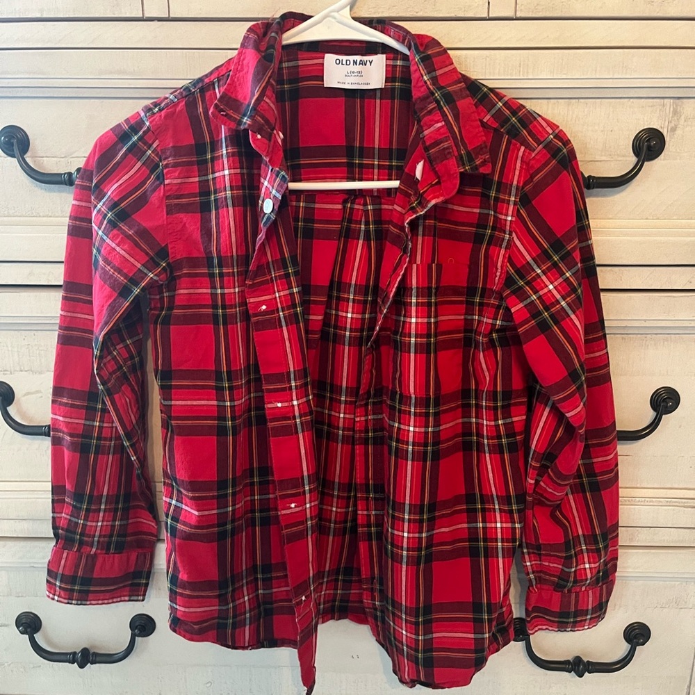 Old Navy Boy’s Red Plaid Shirt
